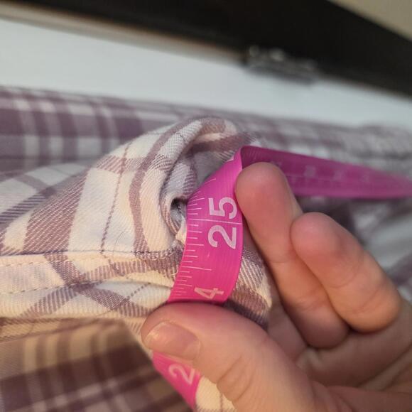 Jachs Girlfriend Women's Purple Plaid Button-Up Shirt- XL - Picture 7 of 9